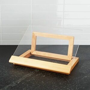 Crate and Barrel Acacia Wood Cookbook Stand